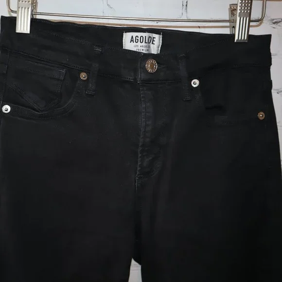 AGOLDE Filter Free Black High Rise Skinny Jeans Women's Size 25 - Picture 2 of 9